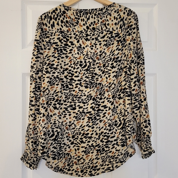 NWT Animal Cheetah Print Oversized Blouse Beach Lunch Lounge Top, Size S - Picture 5 of 8